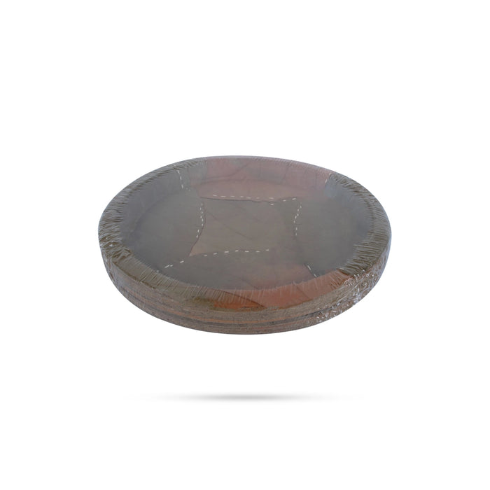 Palm Leaf Plate Set - 10 Inches | 10 Pcs/ Disposable Plate/ Round Shape Areca Leaf Plate for Wedding - Eco Friendly Plates & Cups