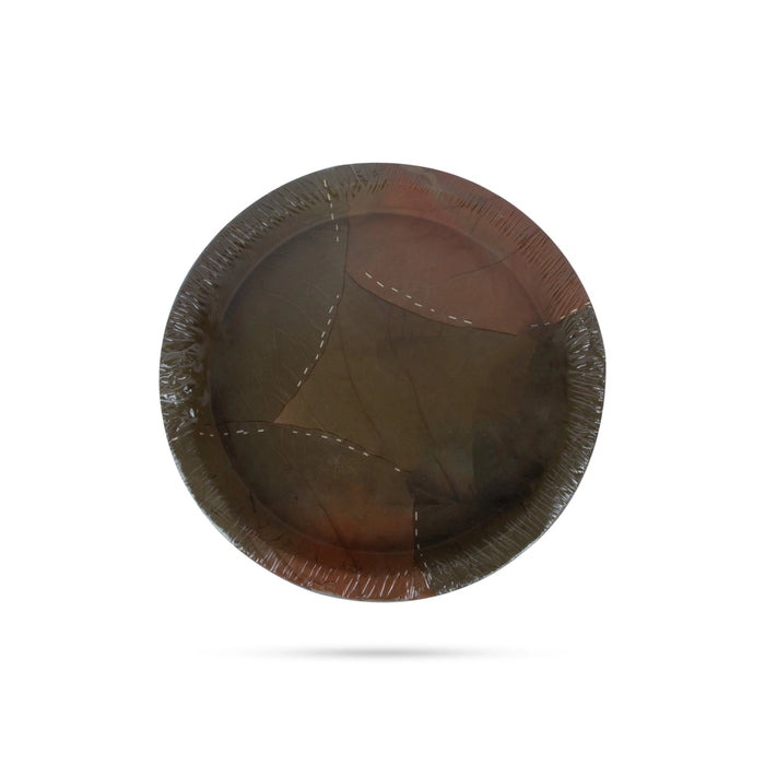 Palm Leaf Plate Set - 10 Inches | 10 Pcs/ Disposable Plate/ Round Shape Areca Leaf Plate for Wedding - Eco Friendly Plates & Cups