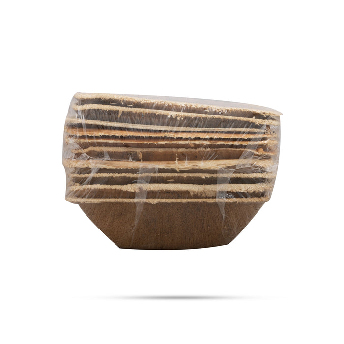 Areca Leaf Plate Set - 4 Inches | 10 Pcs/ Square Shape Palm Leaf Cup/ Disposable Bowl for Temple - Eco Friendly Plates & Cups