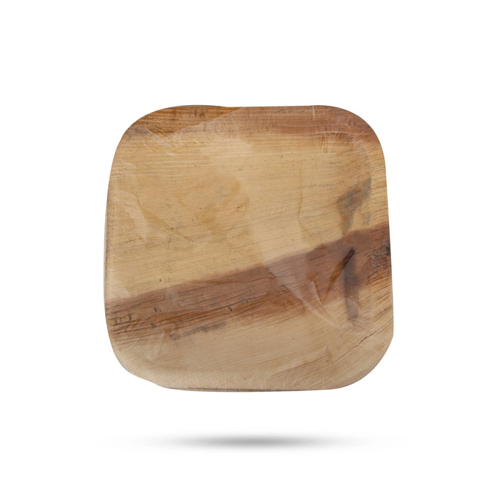 Areca Leaf Plate Set - 6 Inches | 10 Pcs/ Square Deep Shape Palm Leaf Plate/ Disposable Plate for Temple - Eco Friendly Plates & Cups