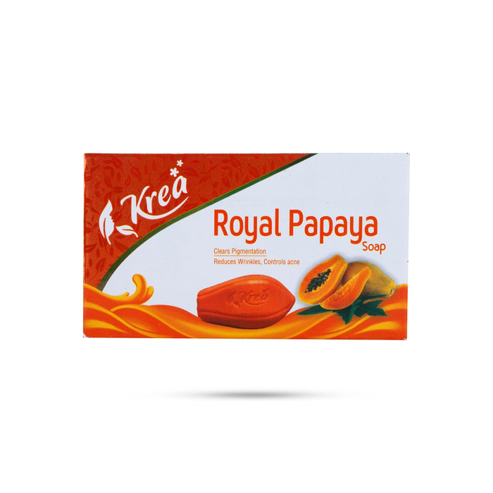 Krea Royal Papaya Soap - 75 Gms | Herbal Bathing Bar / Organic Soap / Skin Brightening & Nourishing Skin Care
