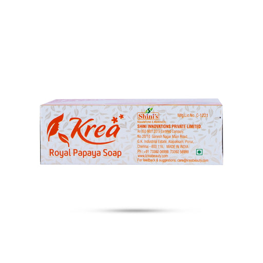 Krea Royal Papaya Soap - 75 Gms | Herbal Bathing Bar / Organic Soap / Skin Brightening & Nourishing Skin Care - Body care