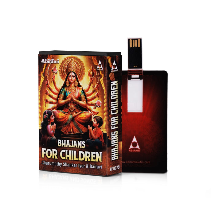 Bhajans For Children Music Card | Charumathy Shankar Iyer & Bairavi/ Usb Music Stick/ Music Pen Drive for Home - Music USB
