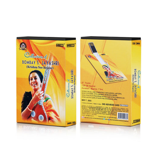 Krishna Nee Begane Music Card | Bombay S. Jayashri/ Music Pen Drive/ Usb Music Stick/ Songs Pendrive for Home - Music USB