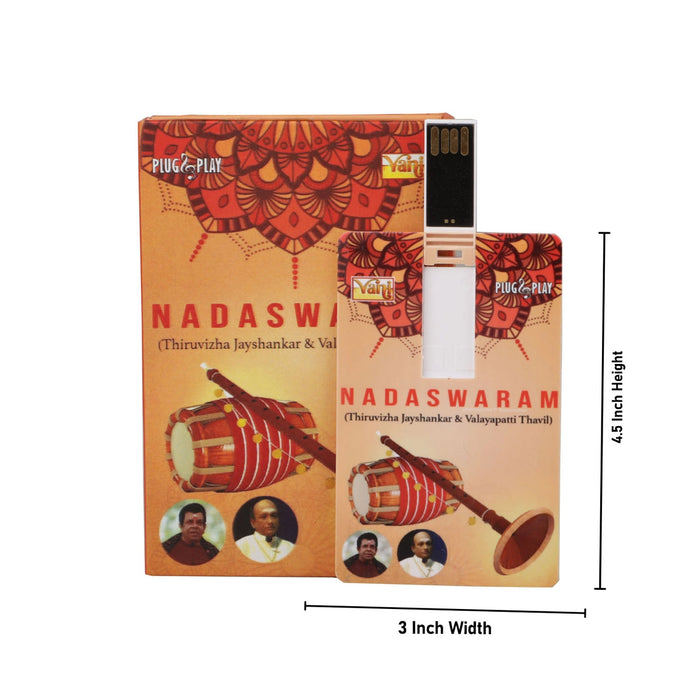 Nadaswaram USB Music Stick | Thiruvizha Jayshankar & Valayapatti Thavil Music Card For Devotional Listening - Music USB