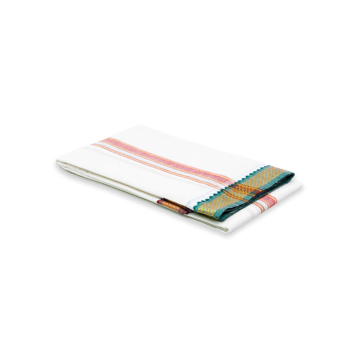 Angavastra - 1.8 Mtrs | Mayilkan Border Towel / Thundu / Kasavu Shawl for Men