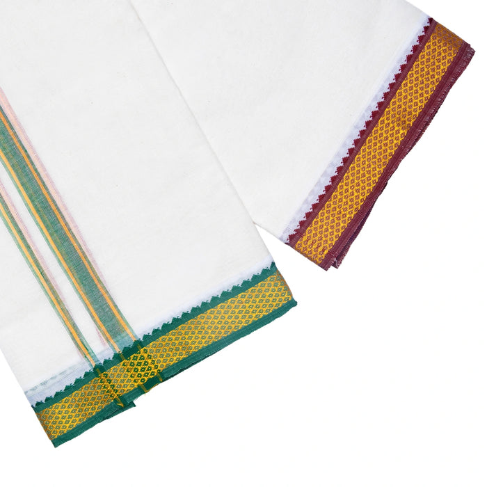 Angavastram - 2 Mtrs | Mayilkan Border Towel / Thundu / Kasavu Shawl for Men