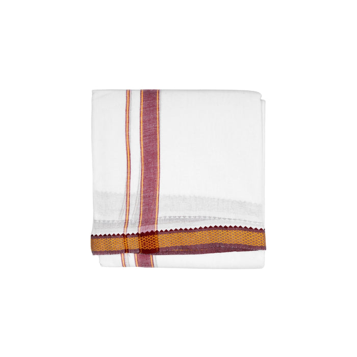 White Veshti - 2 Mtrs | Mayilkan Border Dhoti/ White Colour Vesti / Traditional dhothi for Men