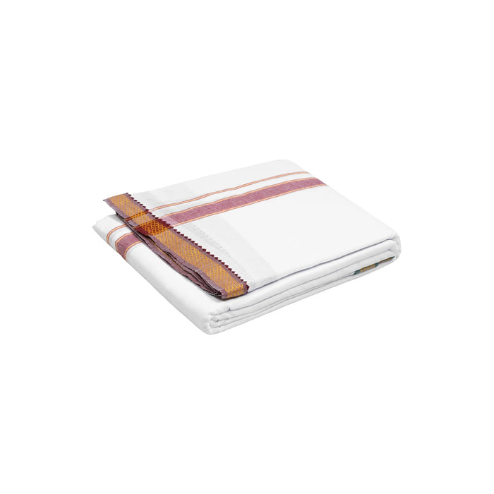 White Veshti - 2 Mtrs | Mayilkan Border Dhoti/ White Colour Vesti / Traditional dhothi for Men