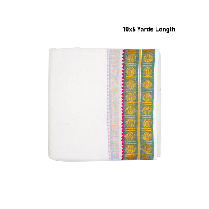 Veshti - 10 x 6 Yards | Karigam Design Border Dhoti/ Vesti for Men - Veshti & Dhoti