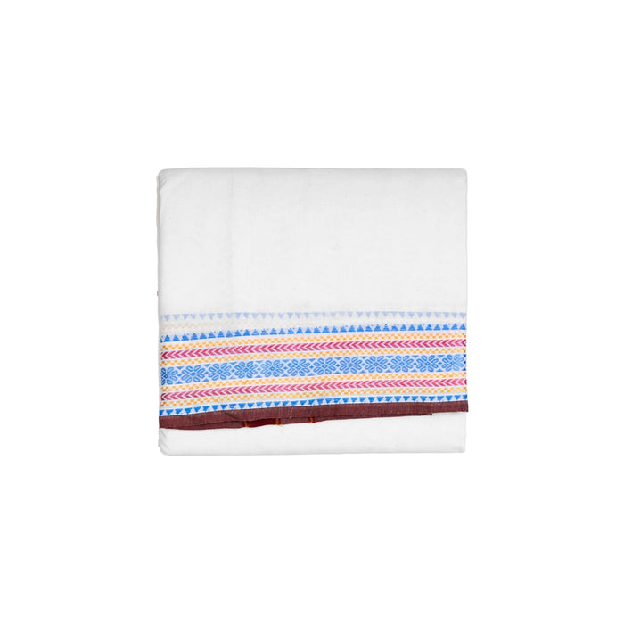 Veshti - 2 Mtrs | Half White Dhoti / Fancy Dhothi / Traditional Vesti for Men