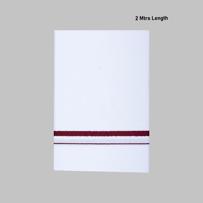 White Veshti - 2 Mtrs | Cotton Premier Vesti/ Traditional Dhothi/ Mundu for Men