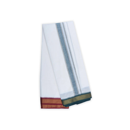 Veshti - 9 x 5 Yards | Karigam Gundanchi Border Dhoti/ Half White Colour Vesti for Men - Veshti & Dhoti