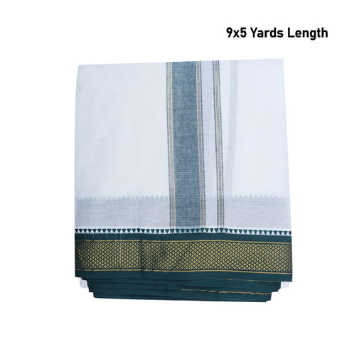 Veshti - 9 x 5 Yards | Karigam Gundanchi Border Dhoti/ Half White Colour Vesti for Men - Veshti & Dhoti