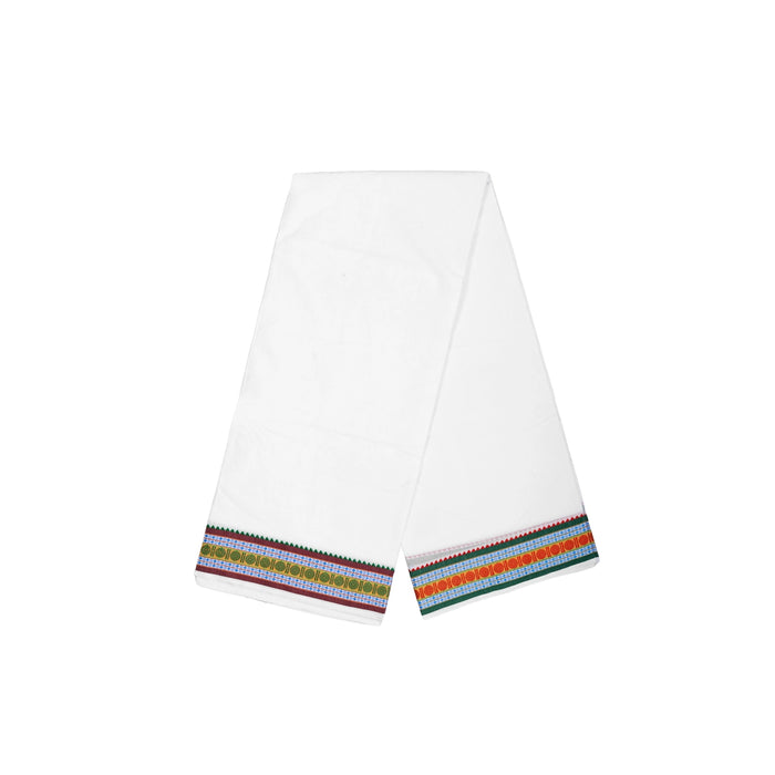 Veshti - 2 Mtrs | White Colour Dhoti / Fancy Border Vesti / Traditional Dhothi for Men