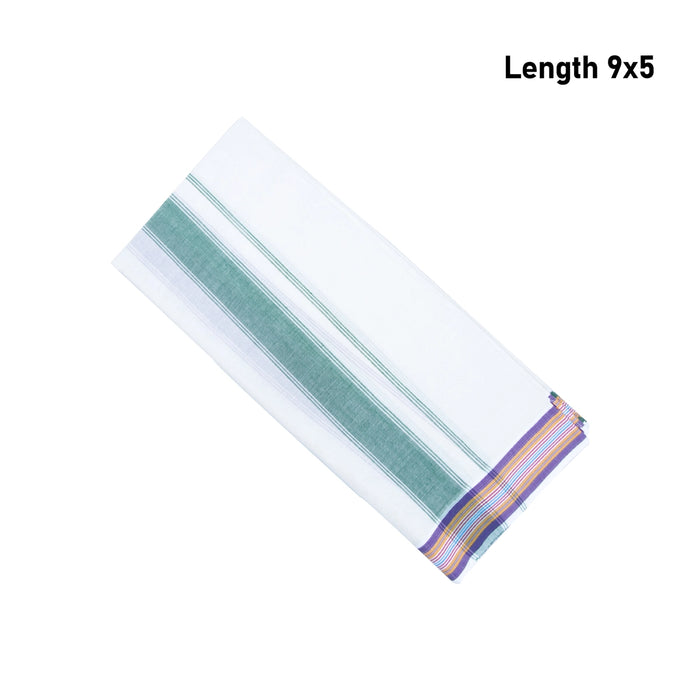 Veshti - 9 x 5 Inches| Half White Colour Vesti / Seer Border Dhoti for Men