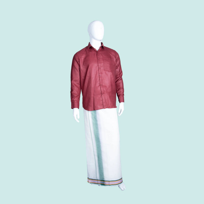 Veshti - 9 x 5 Inches| Half White Colour Vesti / Seer Border Dhoti for Men