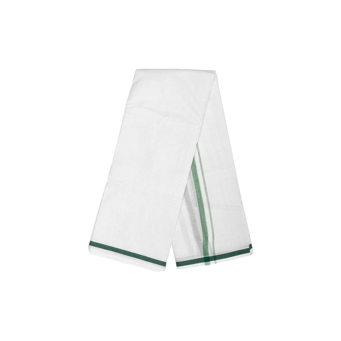 Cotton Veshti - 2.5 Mtrs | Gundanchi Border Dhoti / Half White Colour Vesti for Men