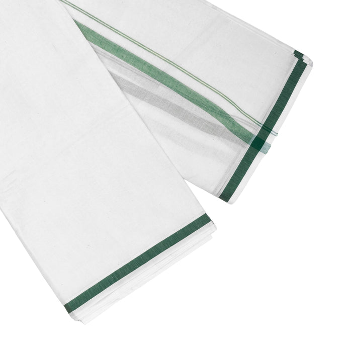 Cotton Veshti - 2.5 Mtrs | Gundanchi Border Dhoti / Half White Colour Vesti for Men