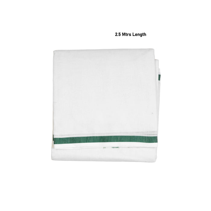 Cotton Veshti - 2.5 Mtrs | Gundanchi Border Dhoti / Half White Colour Vesti for Men