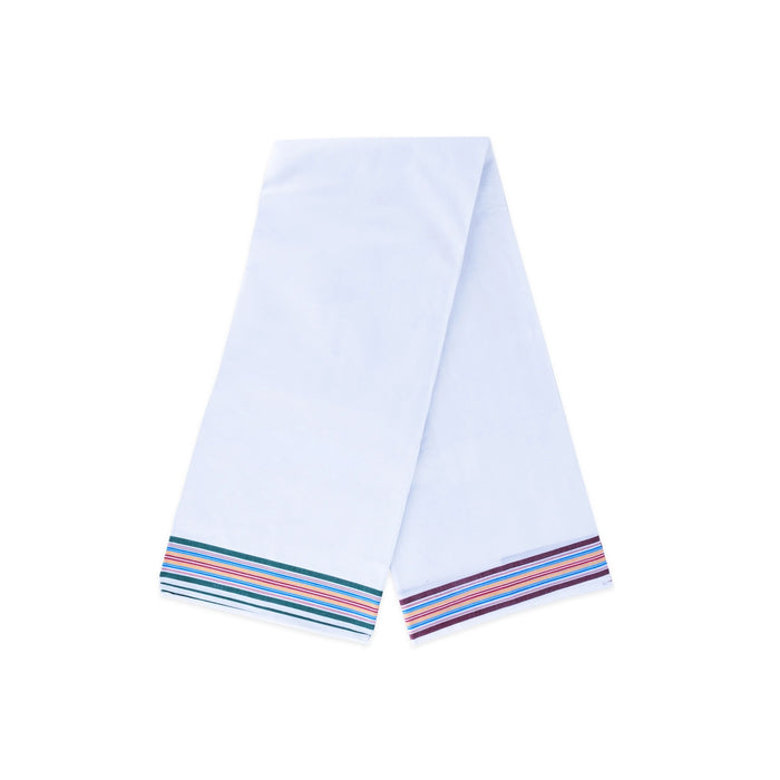 Veshti - 9 x 5 Inches | Border Dhoti / Traditional dhothi / White Colour Vesti for Men / Ethnic wear For Men - Veshti & Dhoti