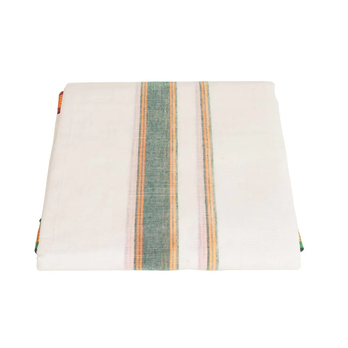 Veshti - 3.6 Mtrs | Half White Colour Dhoti / Mayilkan Border & Traditional Wear Vesti For Mens