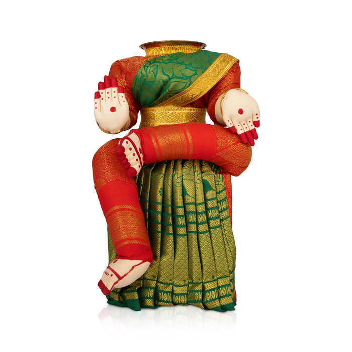 Varalakshmi Stand - 13 x 7 Inches | Wooden Amman Alangaram Stand/ Ammavari Pooja Stand For Pooja Decor
