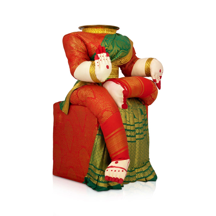 Varalakshmi Stand - 13 x 7 Inches | Wooden Amman Alangaram Stand/ Ammavari Pooja Stand For Pooja Decor