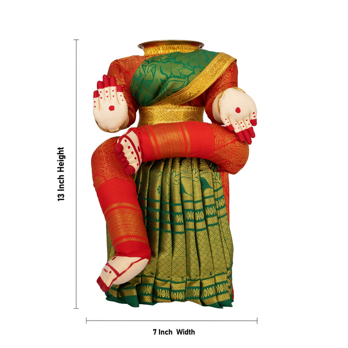 Varalakshmi Stand - 13 x 7 Inches | Wooden Amman Alangaram Stand/ Ammavari Pooja Stand For Pooja Decor