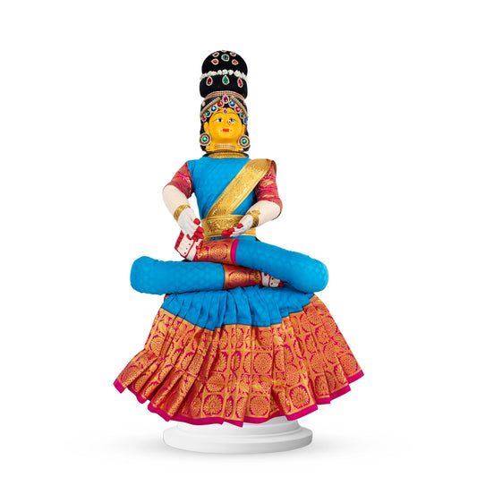 Decorated Varalakshmi Stand With Face - 19 X 13 Inches | Ammavari Vigraham For Varalakshmi Decor - Neck & Body Accessories