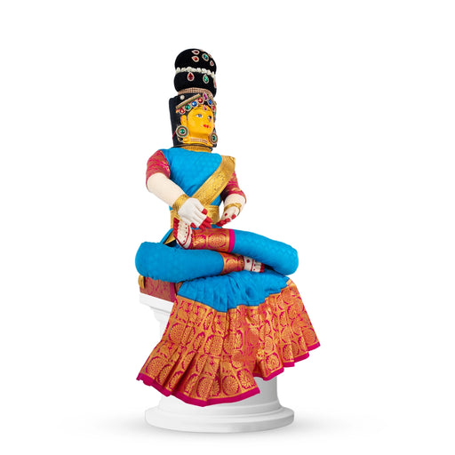Decorated Varalakshmi Stand With Face - 19 X 13 Inches | Ammavari Vigraham For Varalakshmi Decor - Neck & Body Accessories