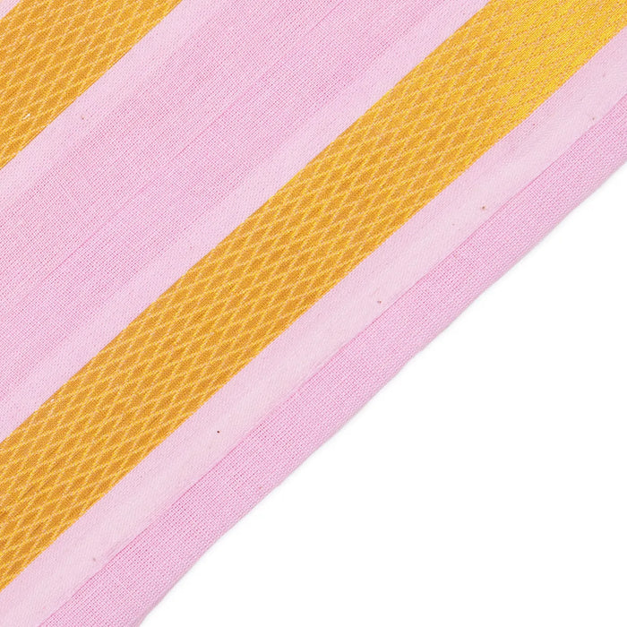 Towel - 2 Mtrs | Pink Colour Angavastram/ Cotton Thundu/ Gold Jari Design Gamcha for Men - Shawls & Towels