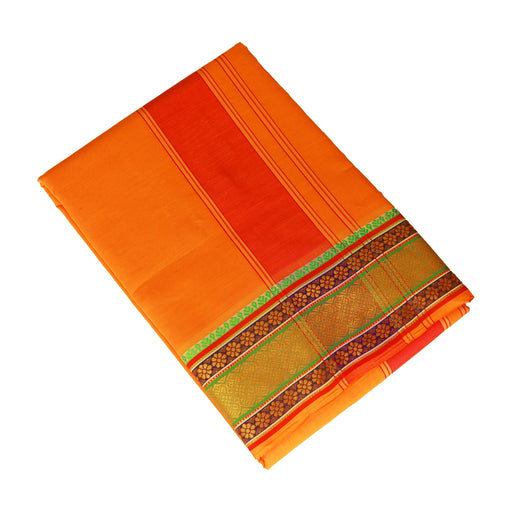 Veshti - 9 x 5 Muzham - Mango | Vesti/ Big Border Dhoti for Men/ Assorted Colour - Veshti & Dhoti