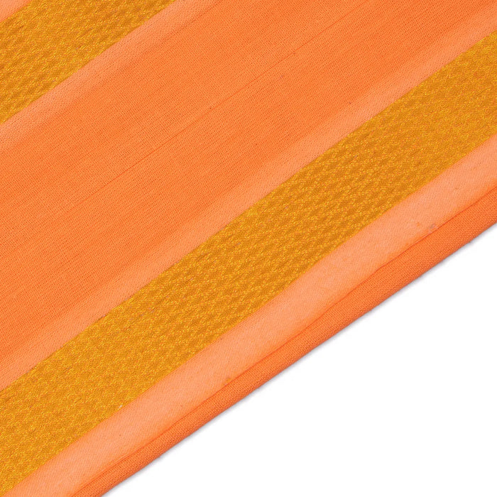 Towel - 2 Mtrs | Light Orange Colour Angavastram/ Cotton Thundu/ Gold Jari Design Gamcha for Men - Shawls & Towels
