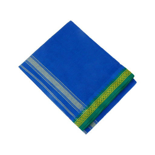 Blue Veshti - 2 Mtrs | Thalapathi Border Design Vesti/ Dhoti for Men/ Assorted Colour - Veshti & Dhoti