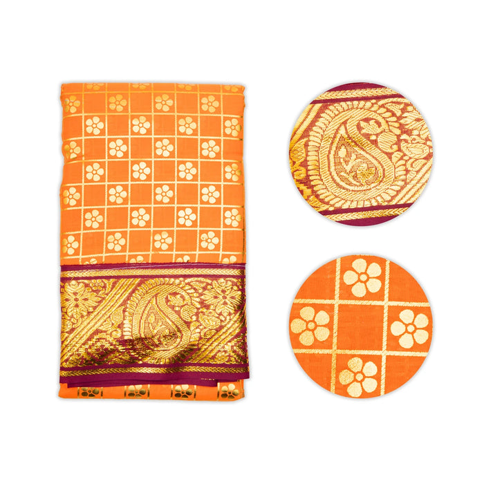 Amman Saree - 6 Mtr | Devi Dress/ Satin Material/ Deity Dress/ Saree for Goddess - Devi Dress