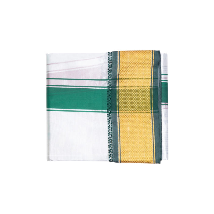 Towel - 1.80 Mtrs | Asha Pattu Border Design Angavastram/ Thundu/ Swami Vastram/ Gamcha for Deity - Bhagwan Vastra