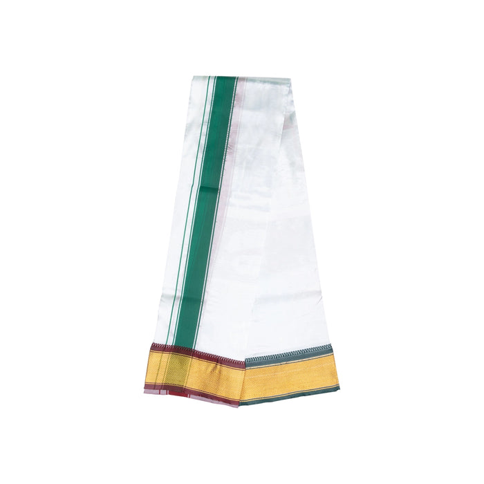 Towel - 1.80 Mtrs | Asha Pattu Border Design Angavastram/ Thundu/ Swami Vastram/ Gamcha for Deity - Bhagwan Vastra
