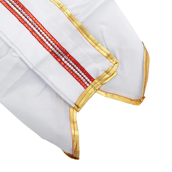 Panchakacham - 11 Inches | Satin With Jari Border Dhoti / Panchakajam for Deity Decor
