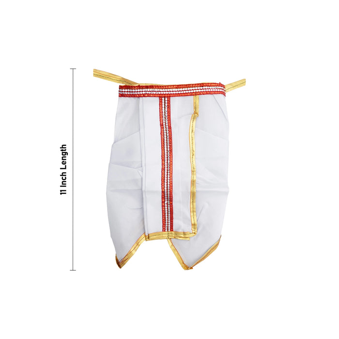 Panchakacham - 11 Inches | Satin With Jari Border Dhoti / Panchakajam for Deity Decor