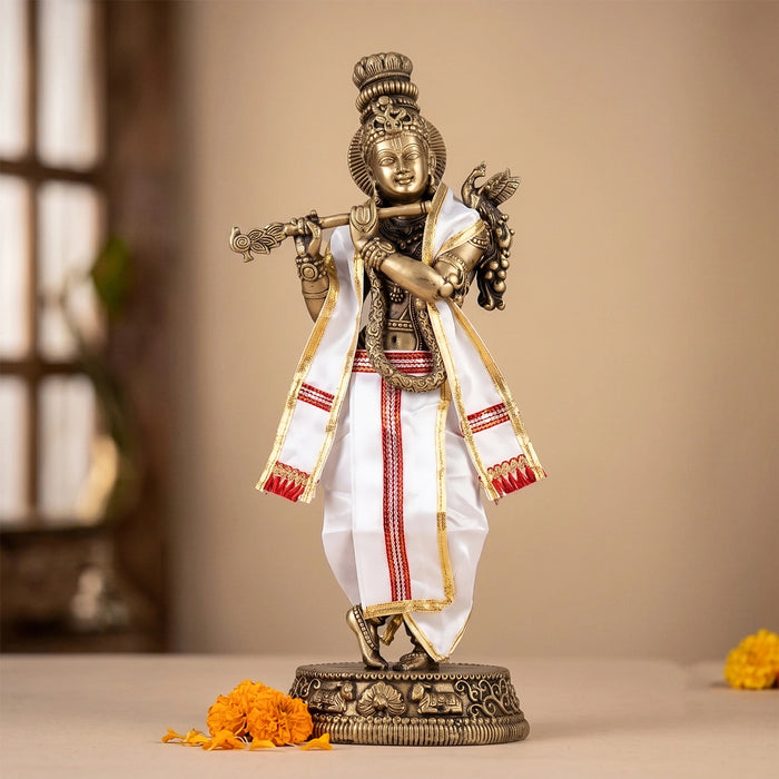 Panchakacham - 11 Inches | Satin With Jari Border Dhoti / Panchakajam for Deity Decor