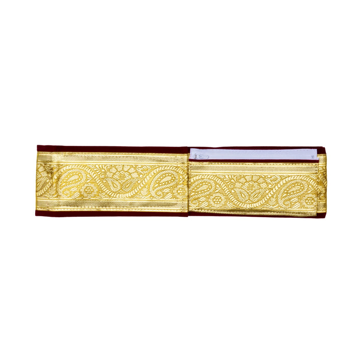 Velvet Belt - 1.25 Mtrs | Traditional Iyer Aranjanam/ Velcro Vastram Belt/ Priest Waist Belt for Dhothi