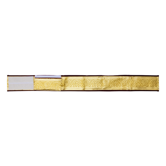 Velvet Belt - 1.25 Mtrs | Traditional Iyer Aranjanam/ Velcro Vastram Belt/ Priest Waist Belt for Dhothi