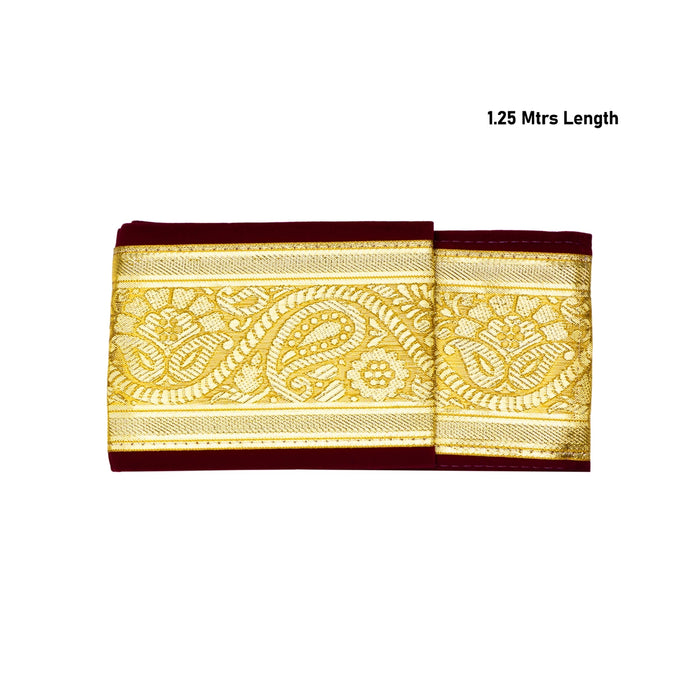 Velvet Belt - 1.25 Mtrs | Traditional Iyer Aranjanam/ Velcro Vastram Belt/ Priest Waist Belt for Dhothi