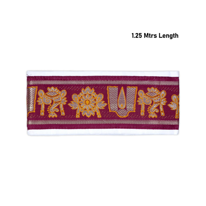 Iyer Belt - 1.25 Mtrs | Shankh Chakra Namam Design Belt/ Panchakacham Waist Belt for Vedic Rituals & Temple Wear
