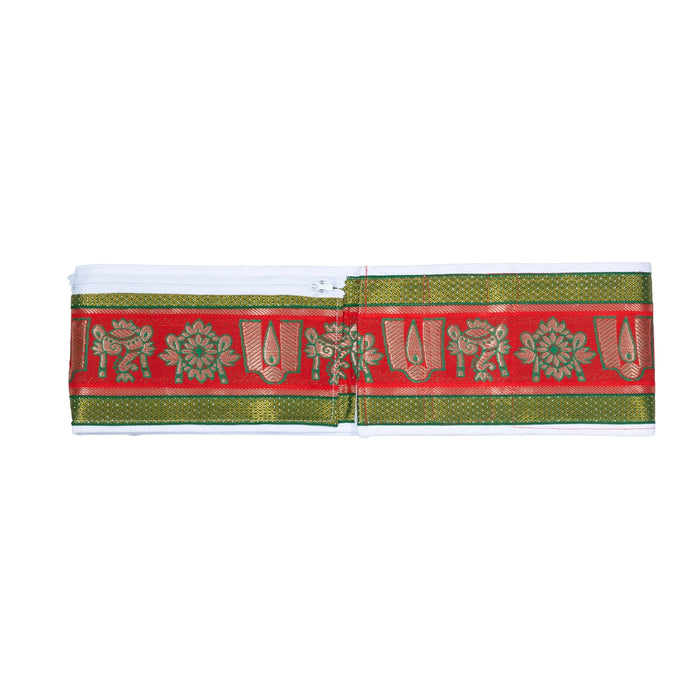 Iyer Belt - 1 Mtrs | Shankh Chakra Namam Border Design Waist Belt/ Panchakacham Hip Belt for Temple Wear