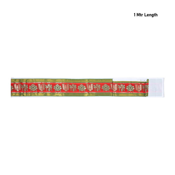 Iyer Belt - 1 Mtrs | Shankh Chakra Namam Border Design Waist Belt/ Panchakacham Hip Belt for Temple Wear
