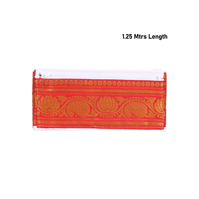 Iyer Belt Plain - 1.25 Mtrs | Jari Design Iyer Belt/ Dhoti Waist Belt for Pooja Rituals & Temple Wear