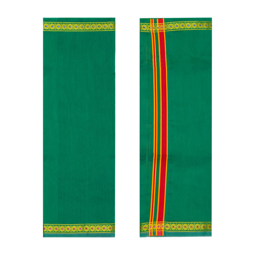 Angavastram - 1.5 Mtr | Rudraksha & Jari Border Design Towel/ Thundu for Deity - Bhagwan Vastra