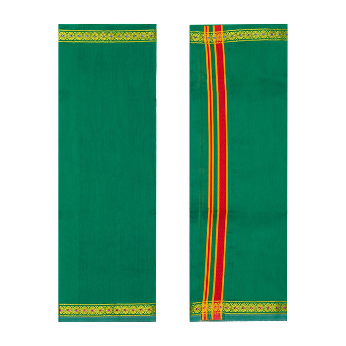 Angavastram - 1.5 Mtr | Rudraksha & Jari Border Design Towel/ Thundu for Deity - Bhagwan Vastra